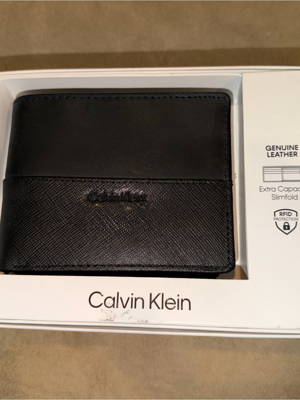 Calvin Klein Black Men's Leather Bifold Wallet (NWT)